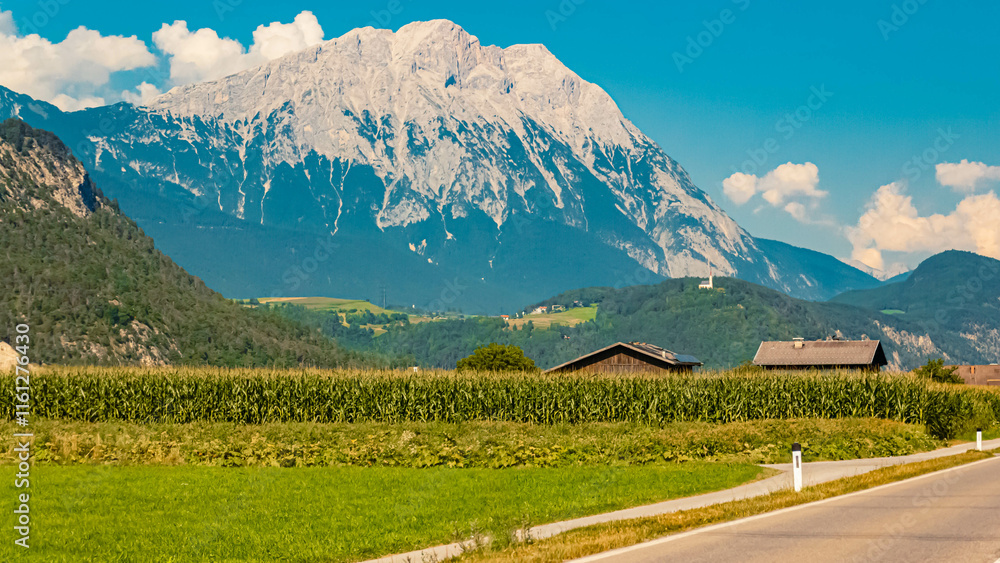 Alpine summer view near Silz, Imst, Tyrol, Austria Alpine summer view near Silz, Imst, Tyrol, Austria
