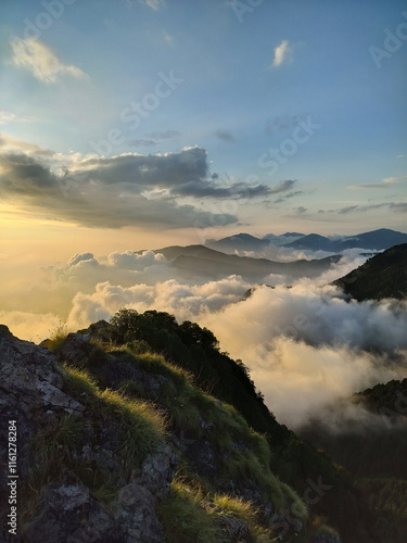 sunset in the mountains