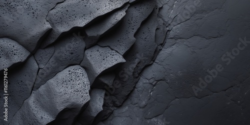 Lava rock texture featuring a porous black volcanic surface with sharp edges