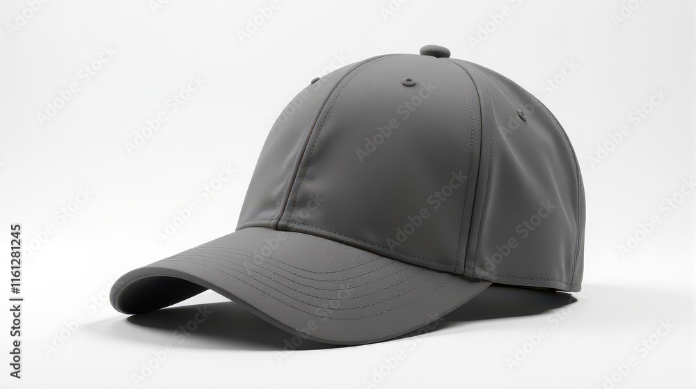 A sleek white baseball cap isolated on a clean white background, showcasing minimalist style and modern design A sleek white baseball cap isolated on a clean white background, showcasing minimalist style and modern design