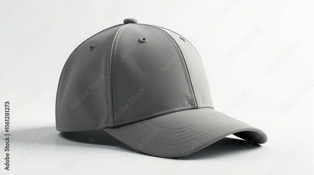 A sleek white baseball cap isolated on a clean white background, showcasing minimalist style and modern design A sleek white baseball cap isolated on a clean white background, showcasing minimalist style and modern design