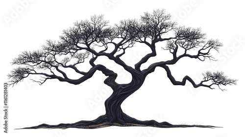 Wallpaper Mural Isolated white background with iron wood tree (pyinkado). Ebonwood. Illustration Torontodigital.ca
