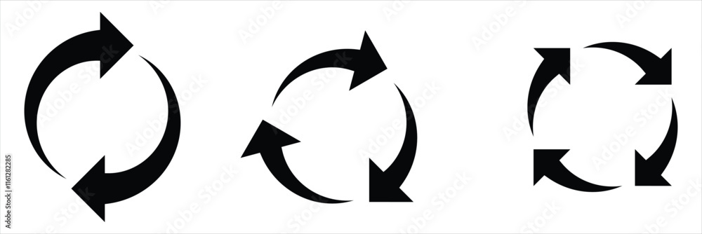 Refresh icon vector. Recycle vector icon symbol. Repeat and reload icons set and arrow rotation circle. Sync icon symbol convert button sign. Vector illustration. Refresh icon vector. Recycle vector icon symbol. Repeat and reload icons set and arrow rotation circle. Sync icon symbol convert button sign. Vector illustration.