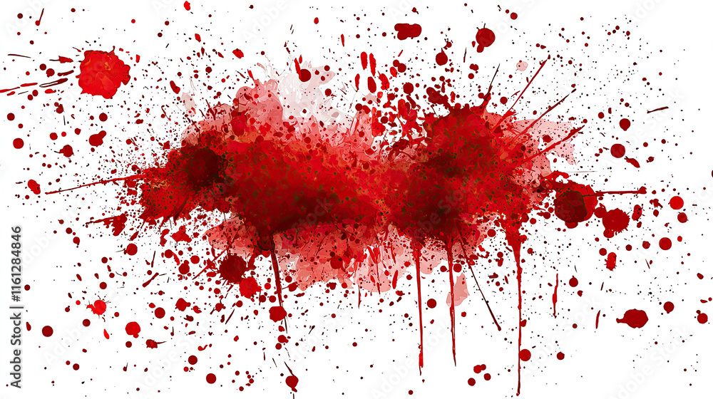 Abstract Blood Stain Splash Isolated on White Background, Realistic Crimson Drops and Smears, Dynamic and Organic Fluid Patterns, Dramatic and Intense Visual, For Artistic or Medical Concepts Abstract Blood Stain Splash Isolated on White Background, Realistic Crimson Drops and Smears, Dynamic and Organic Fluid Patterns, Dramatic and Intense Visual, For Artistic or Medical Concepts