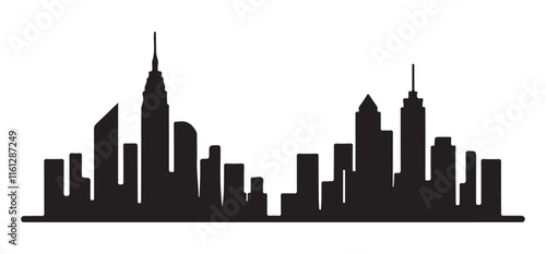 Stunning City Skyline Silhouette Illustration