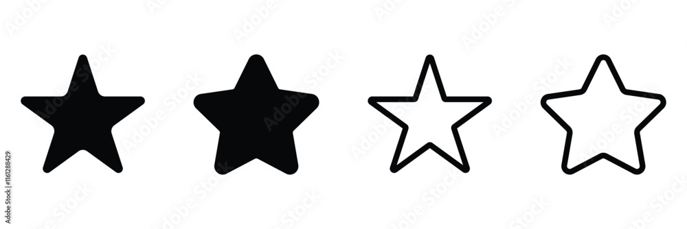 Stars collection. Star vector icons. Black set of Stars, isolated on white background. Star icon. Stars in modern simple flat style. Vector illustration. Stars collection. Star vector icons. Black set of Stars, isolated on white background. Star icon. Stars in modern simple flat style. Vector illustration.