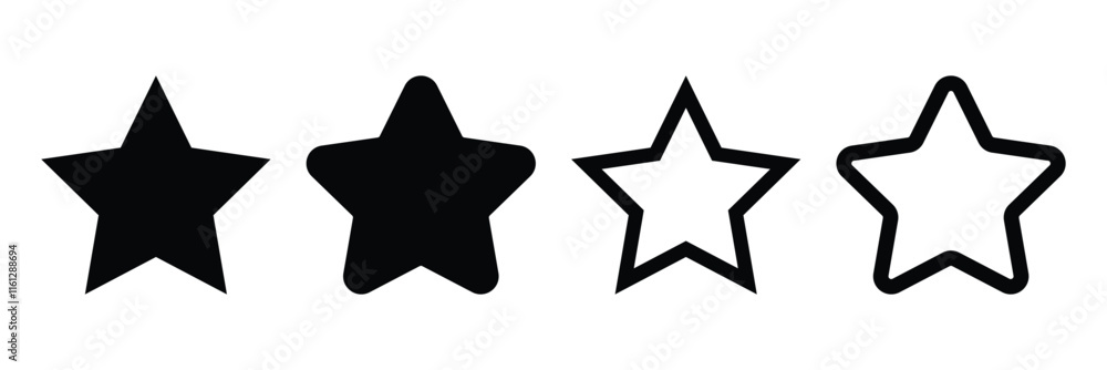 Stars collection. Star vector icons. Black set of Stars, isolated on white background. Star icon. Stars in modern simple flat style. Vector illustration. Stars collection. Star vector icons. Black set of Stars, isolated on white background. Star icon. Stars in modern simple flat style. Vector illustration.