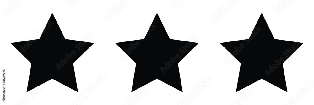 Three stars rating icon. Rate stars. Black concept abstract vector illustration. EPS 10 Three stars rating icon. Rate stars. Black concept abstract vector illustration. EPS 10