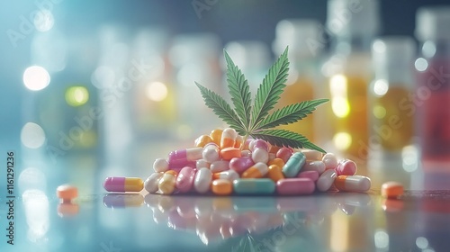 Medical Cannabis Pills  Marijuana Leaf