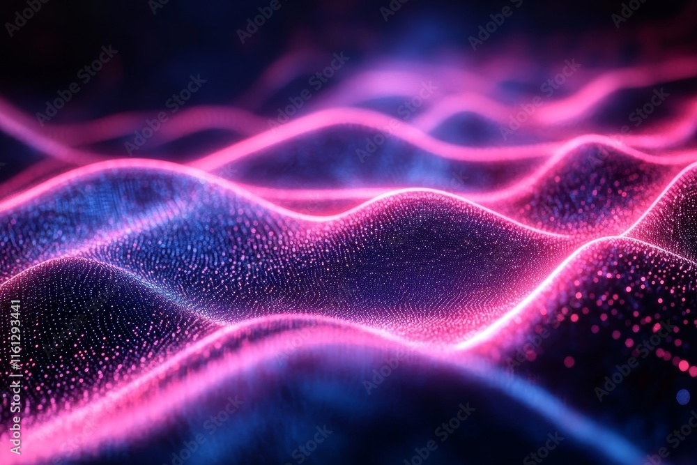 Neon-lit glitch waves flow into dynamic surreal radiant abstractions., Generative AI Neon-lit glitch waves flow into dynamic surreal radiant abstractions., Generative AI