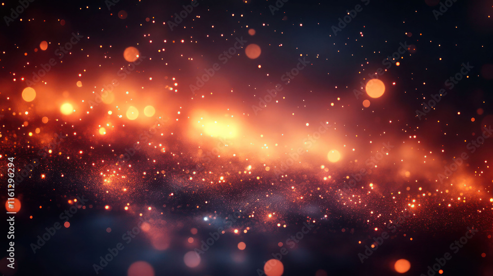 Fototapeta premium Orange bokeh patterned background wallpaper