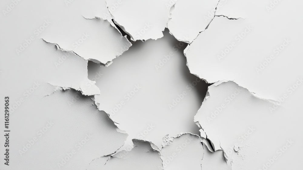 Breaking through barriers abstract hole in wall indoor setting image of disruption minimalist environment Breaking through barriers abstract hole in wall indoor setting image of disruption minimalist environment