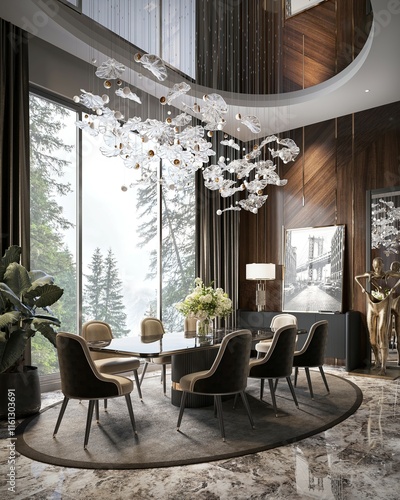 Canvas-taulu The interior of the kitchen was designed as a combination of classic modern and glamour styles