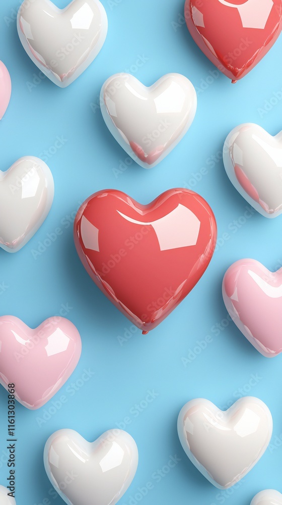 Valentine's Day Colorful Glossy Hearts Background Love Romance Valentine s Valentine's Day Colorful Glossy Hearts Background Love Romance Valentine s
