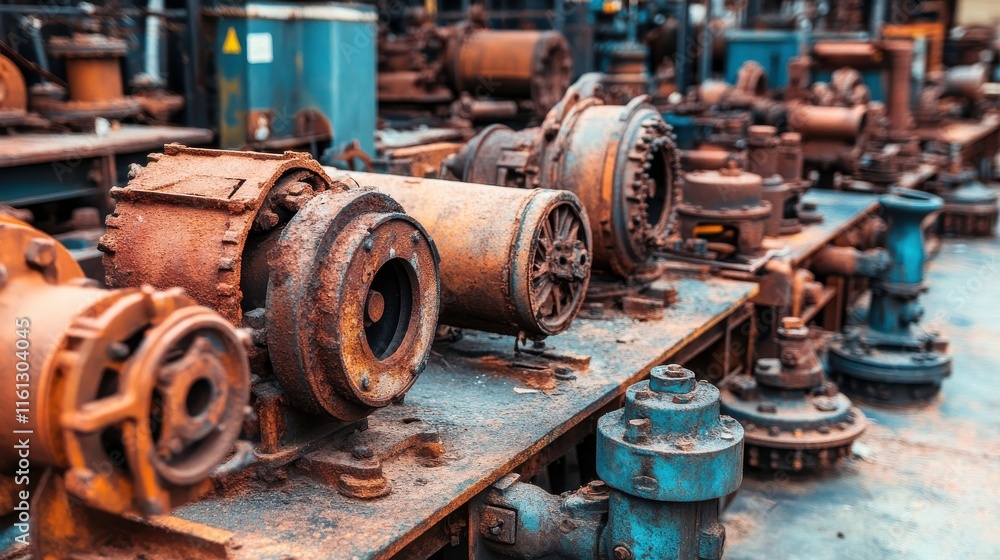 Old Machinery Lit by Bright Midday Sun Old Machinery Lit by Bright Midday Sun