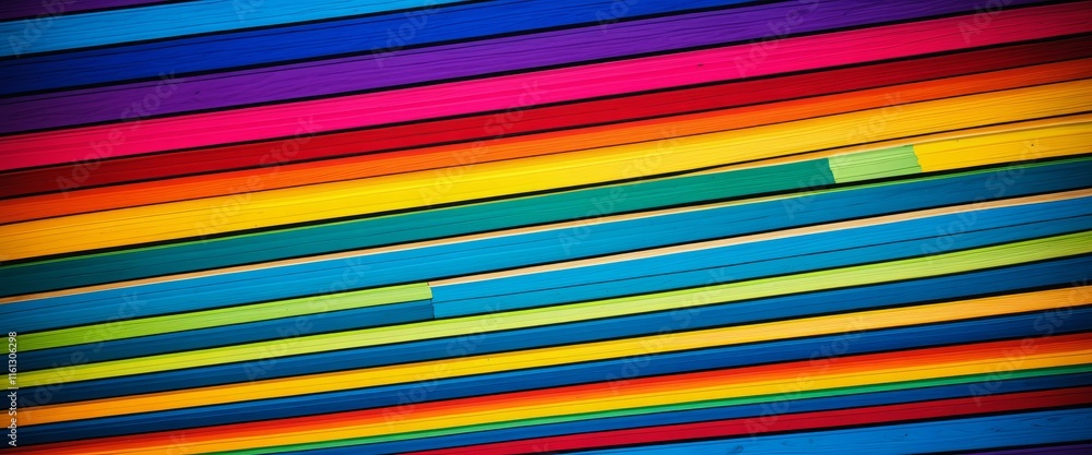 Vibrant multicolor wooden planks in abstract diagonal arrangement Vibrant multicolor wooden planks in abstract diagonal arrangement