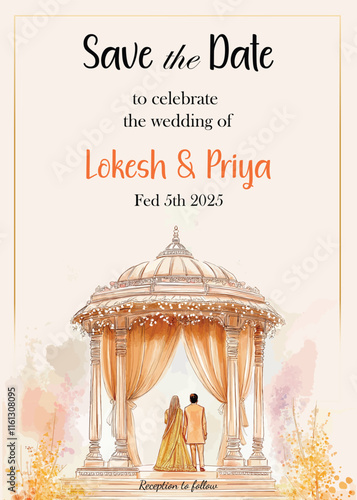 Modern Wedding Invitation card design