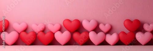 Valentine's Day Romantic Pink Red Hearts Background Valentine s Day Love Affection Romance photo