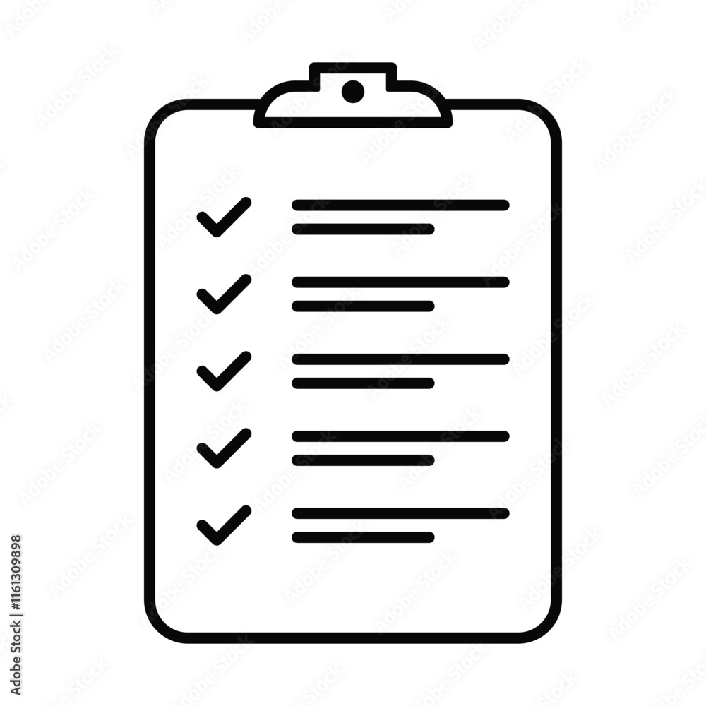 Vector Clipboard Icon in Modern Flat Style. Minimalist Clipboard Icon with Checkmark. Vector Clipboard Icon in Modern Flat Style. Minimalist Clipboard Icon with Checkmark.