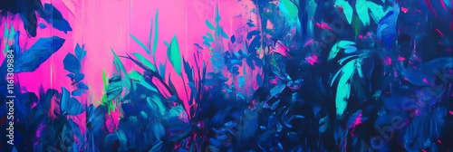 Neon blue, pink, green concept