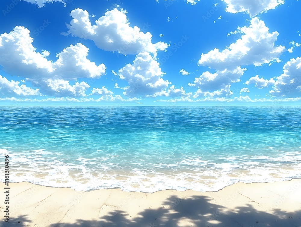 Tranquil Beach Scene Under a Sunny Sky Tranquil Beach Scene Under a Sunny Sky