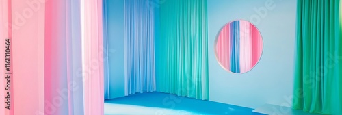Neon blue, pink, green concept