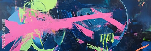 Neon blue, pink, green concept