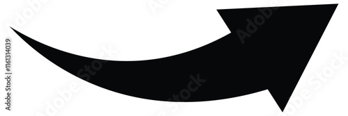 Wavy curved Long arrow icon. Long arrow vector. Flat style Arrow symbol. Long curved arrow icon on white background.