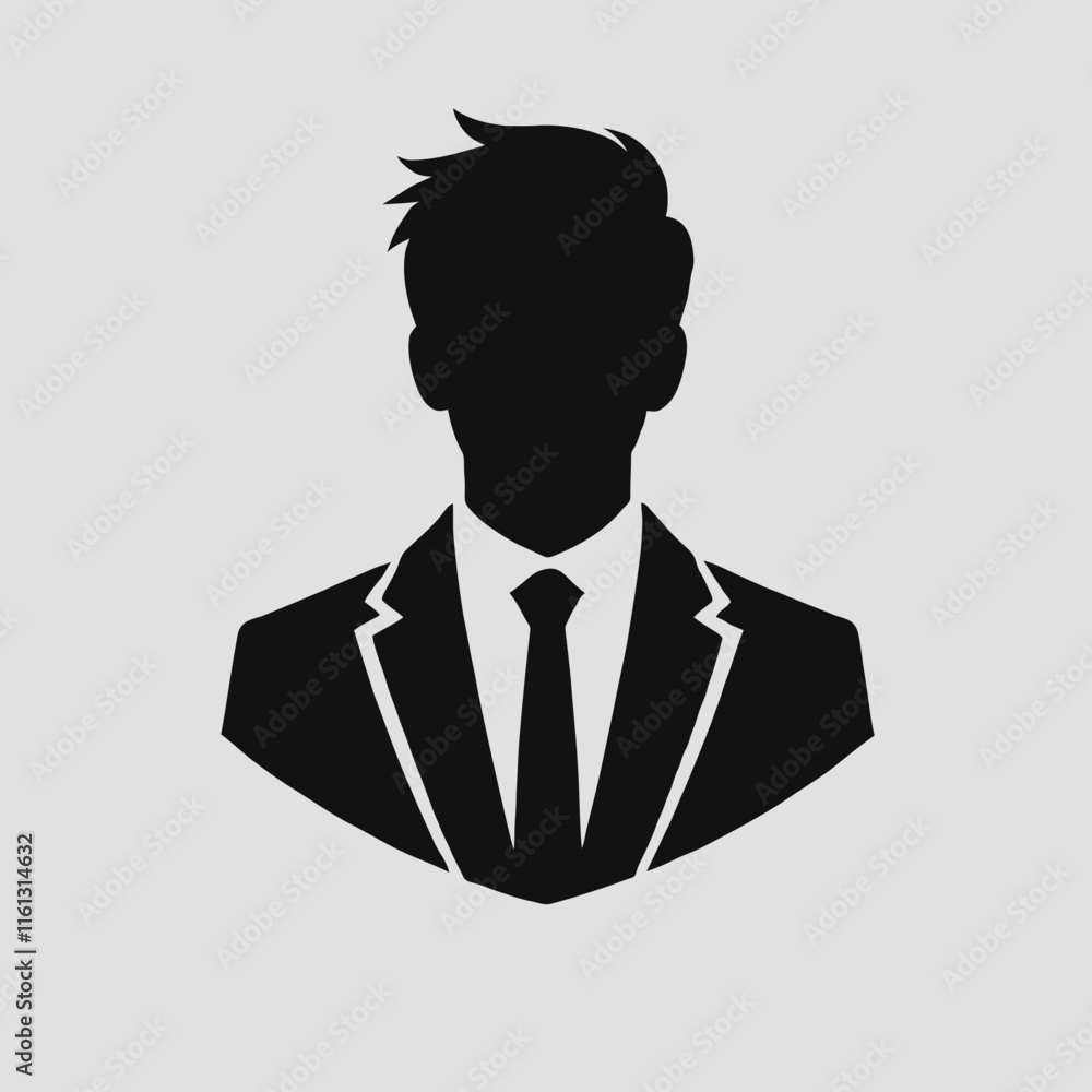 very simple flat and minimalist businessman silhouette in black color on a white background very simple flat and minimalist businessman silhouette in black color on a white background