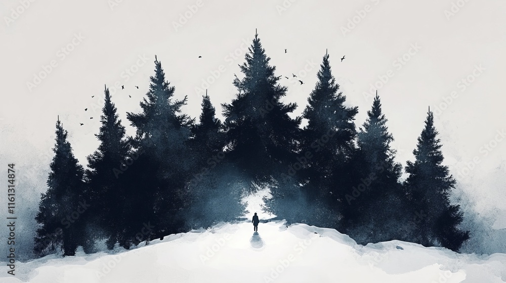 Negative space Christmas trees Negative space Christmas trees