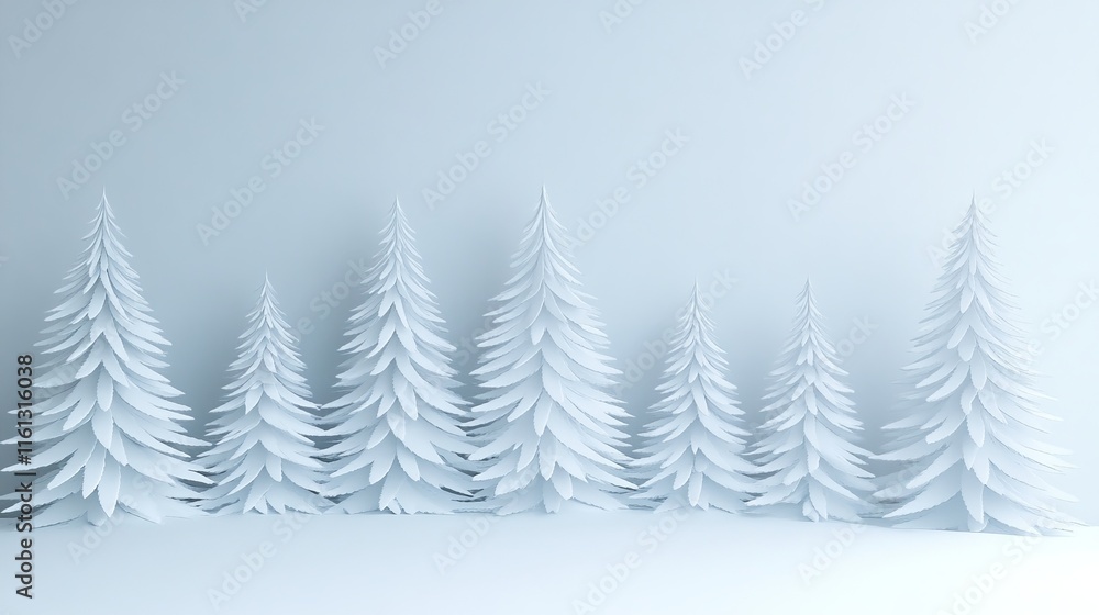 Obraz premium Negative space Christmas trees