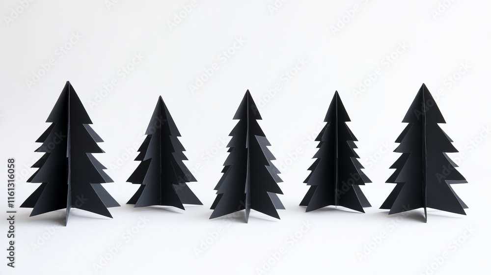 Obraz premium Negative space Christmas trees
