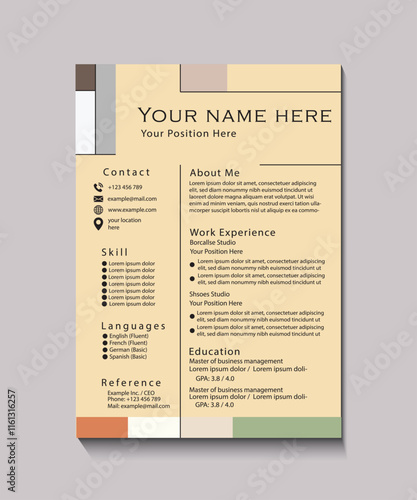 Elegant Two-Column Resume Template for Job Applications