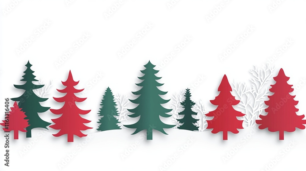 Fototapeta premium Negative space Christmas trees