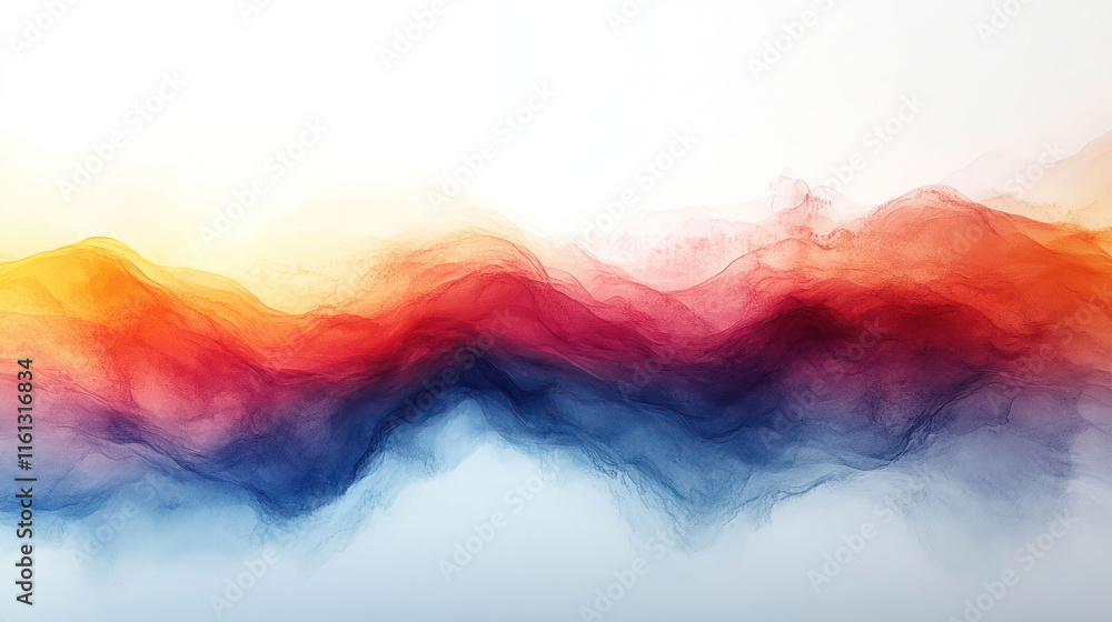 Fototapeta premium Soft gradient blue orange colors transitions white background