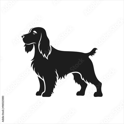 Minimalist Cocker Spaniel Vector Design in Silhouette Style photo