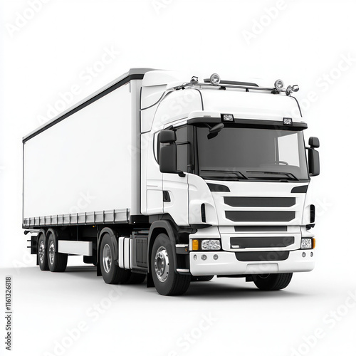 White Lorry Isolated