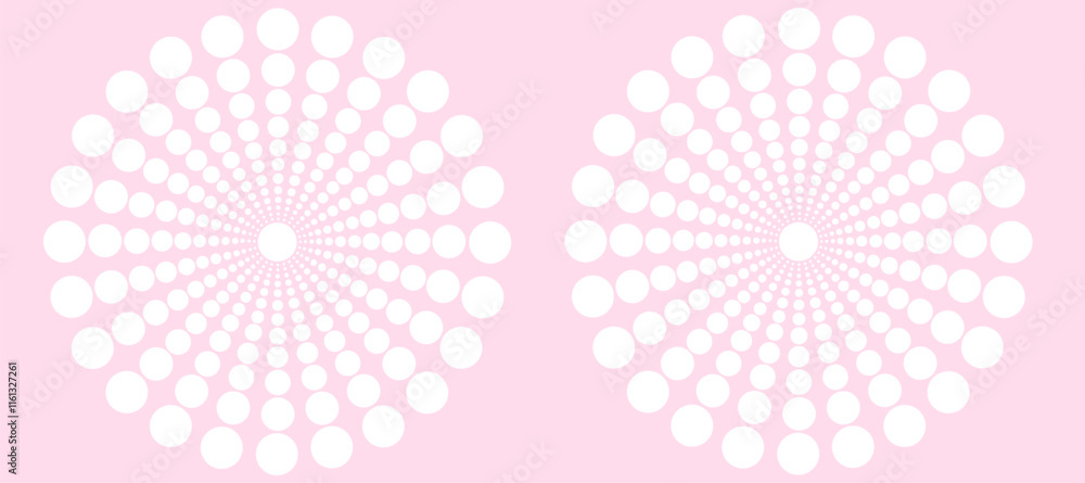 Pink and white of optical circles illusion pattern Pink and white of optical circles illusion pattern