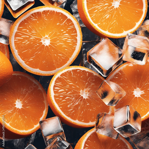 Photo shot of a fresh Orange with a blurred background