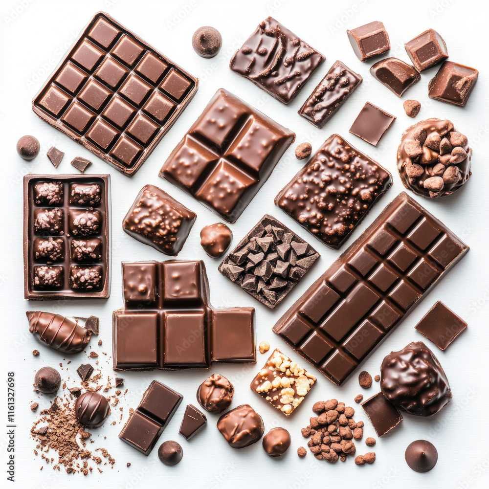 Chocolates Top View Isolated Chocolates Top View Isolated