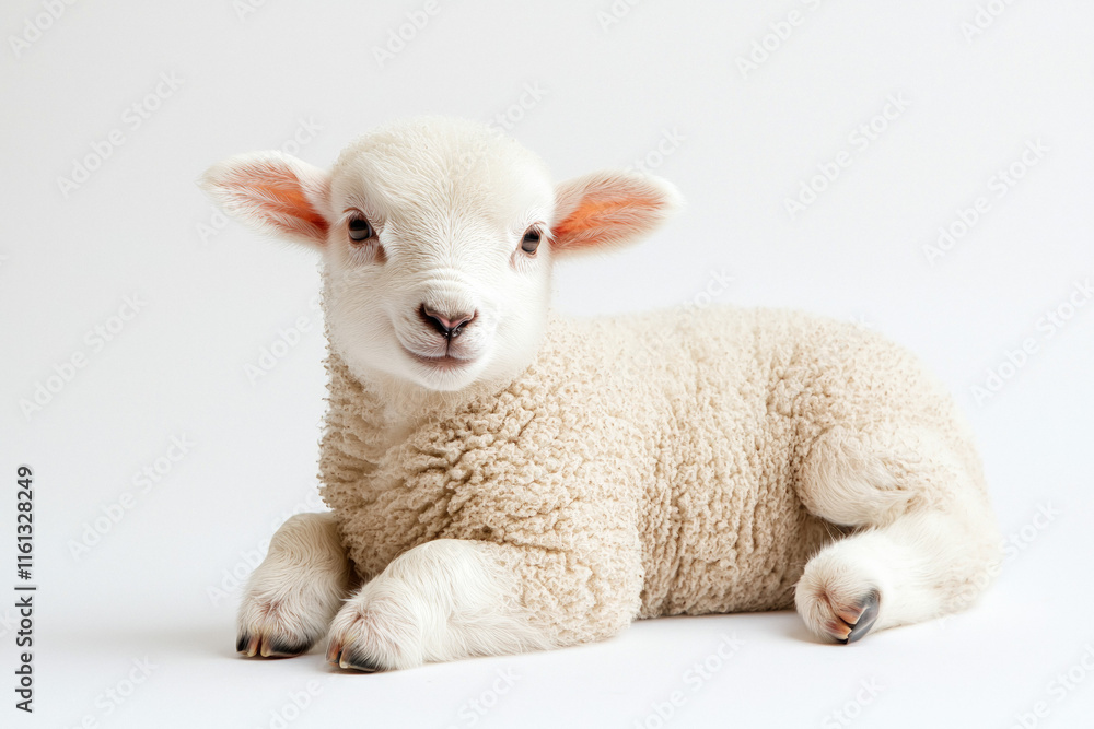Obraz premium Lamb On White Background