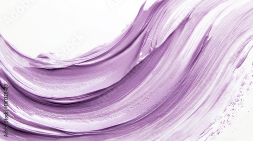 Vibrant Purple Paint Stroke on White Background Showcasing Smooth Texture and Rich Color Perfect for Artistic Projects and Design Applications photo