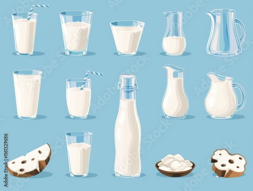 Vector illustration of dairy products