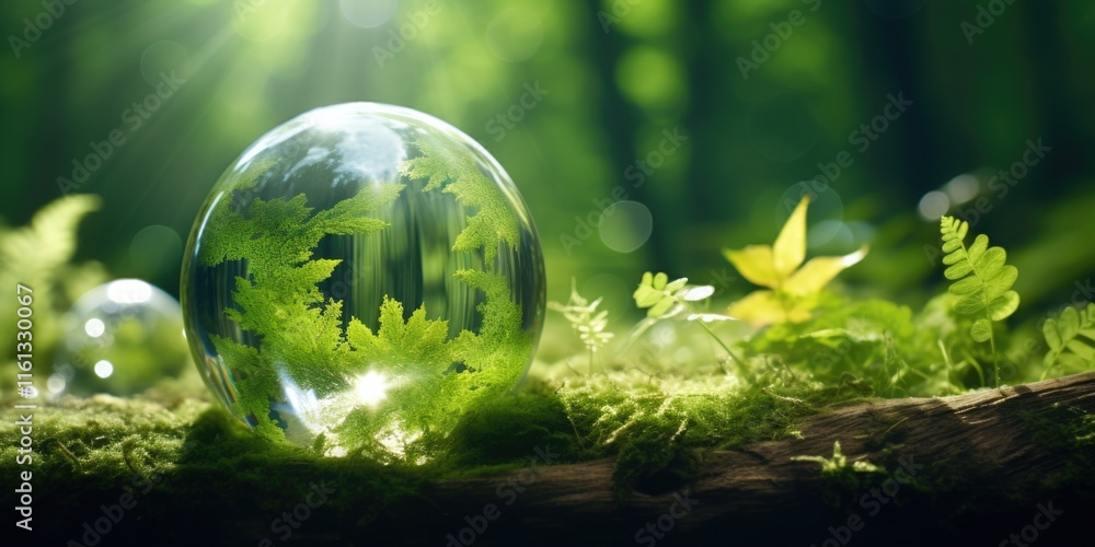 This image features a glass globe with forest greens, symbolizing the earth and its ecological diversity. This image features a glass globe with forest greens, symbolizing the earth and its ecological diversity.