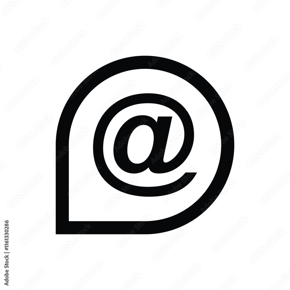 Mention icon in trendy outline style. Mention icon for social media and web designs isolated on white background. Mention icon in trendy outline style. Mention icon for social media and web designs isolated on white background.