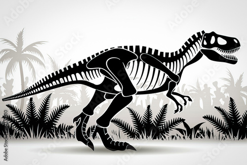 t-rex silhouette black and ...