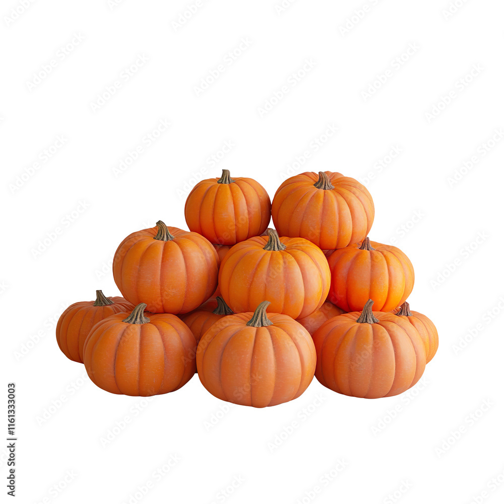 Variety of Pumpkins Piled Together on a Transparent Background Variety of Pumpkins Piled Together on a Transparent Background