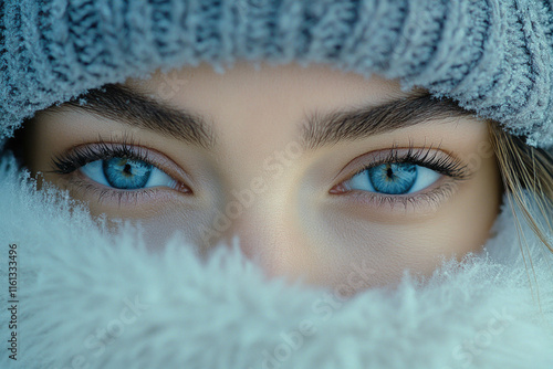 Winter Fashion Model In Snow
