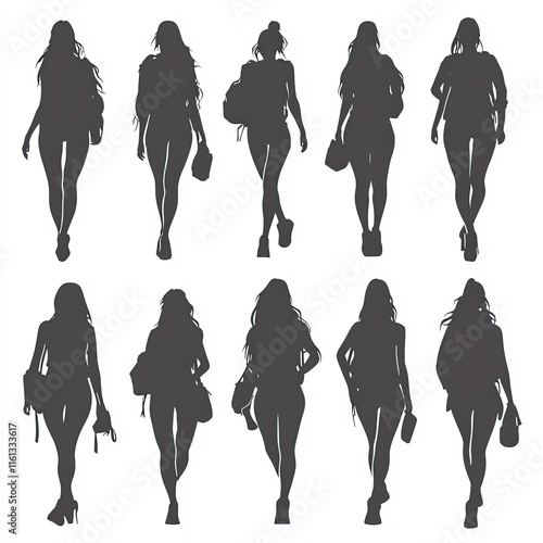 Woman With Backpack Silhoue...