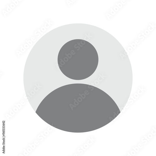 Avatar or person icon. Default user profile icon. Suitable for social media profiles, icons, screensavers and as a template. Vector illustration.